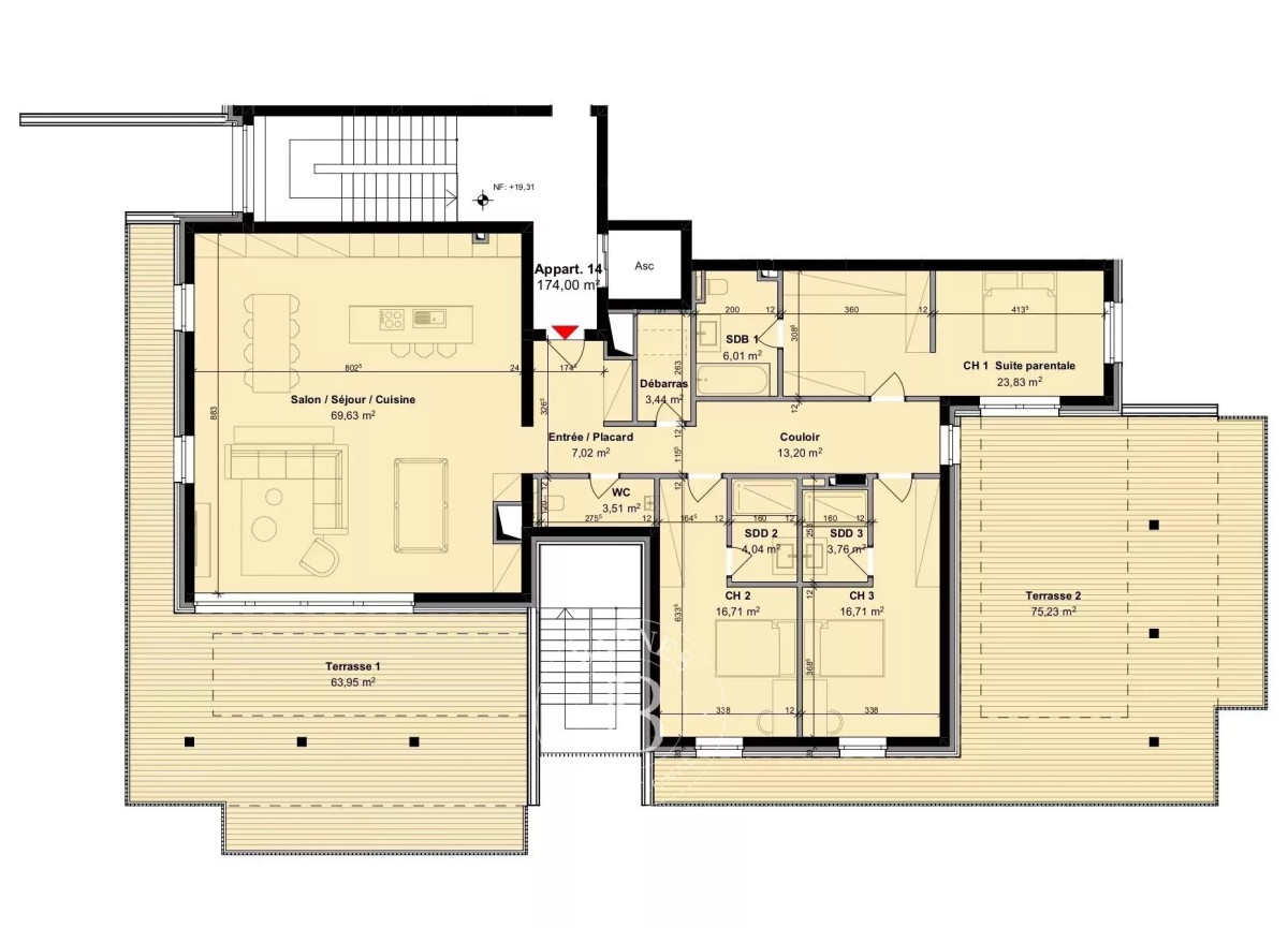 For sale - 3 Bedrooms Penthouse - Howald - picture 3